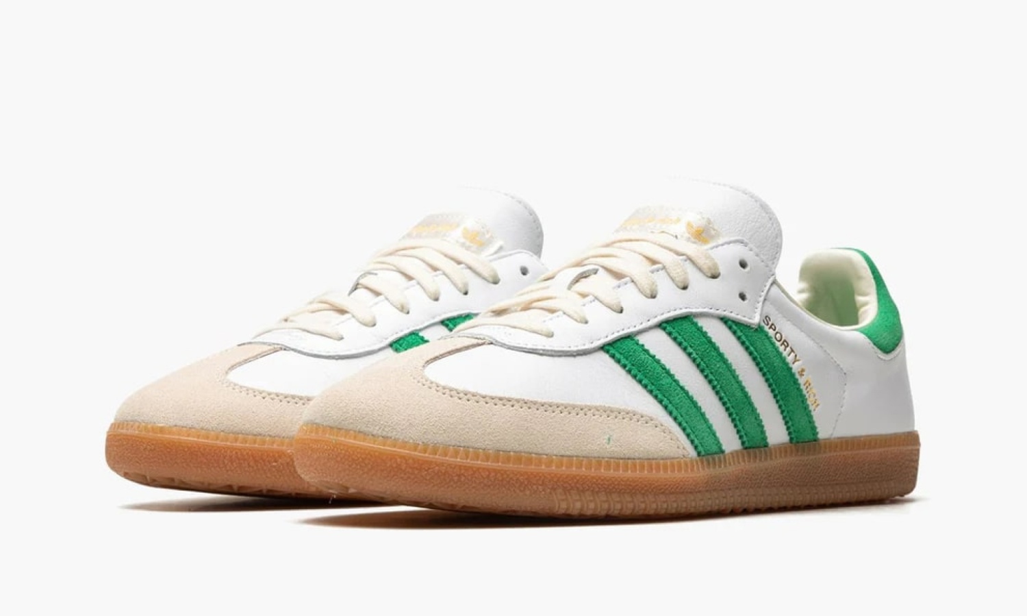 фото Adidas Samba OG "Sporty & Rich White Green" (Adidas Samba)-HQ6075