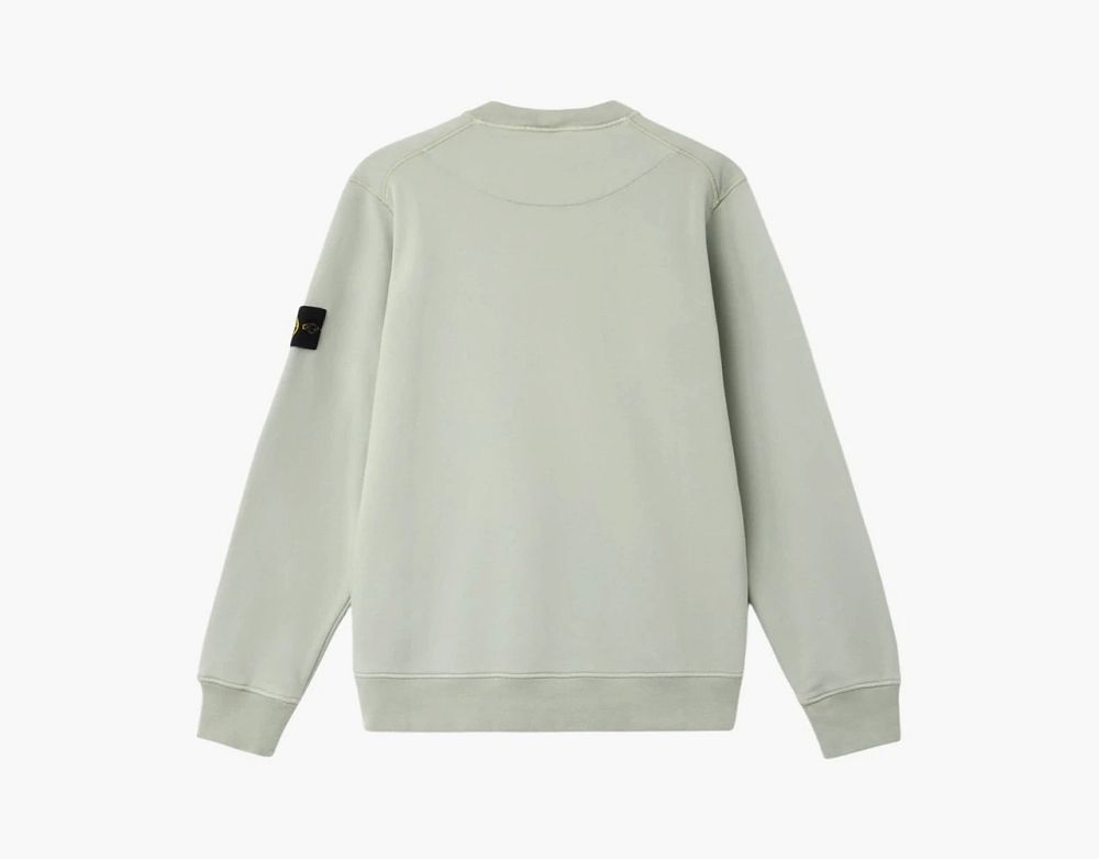 Stone Island Organic Cotton Fleece Crewneck Sweatshirt Sage Green