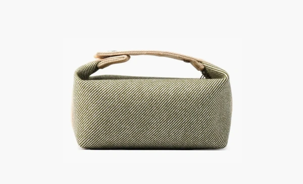 HERMES  Bride a Brac Wool Twill Handbag Toiletry Bag Green 