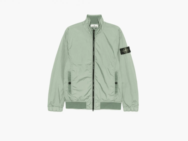 Stone Island Wind-Resistant Jacket with Anti-Drop and Mesh Lining Sage Green  Stone Island Wind-Resistant Jacket with Anti-Drop and Mesh Lining Sage Green