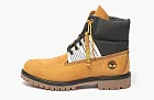 Timberland Premium 6 Inch Leather and Fabric Boots Wheat Nubuck with Black