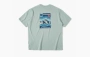 Nothomme Mountain Peak Water Land Air Print T-Shirt Mint Blue 