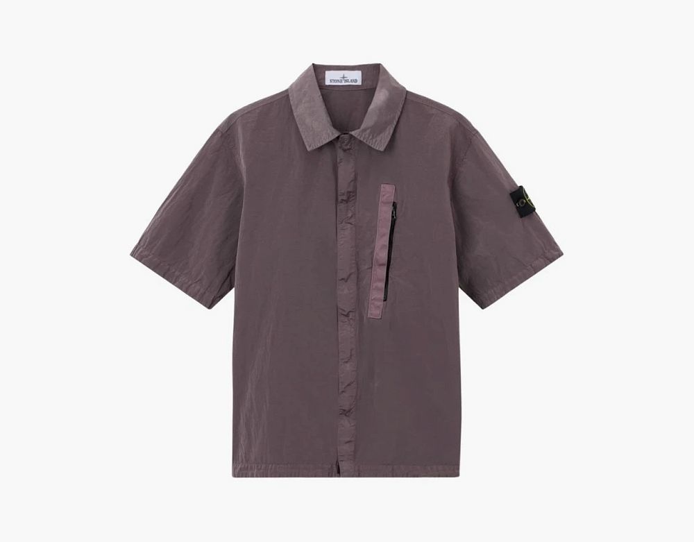 Stone Island Nylon Metal Econyl Overshirt Purple Grey
