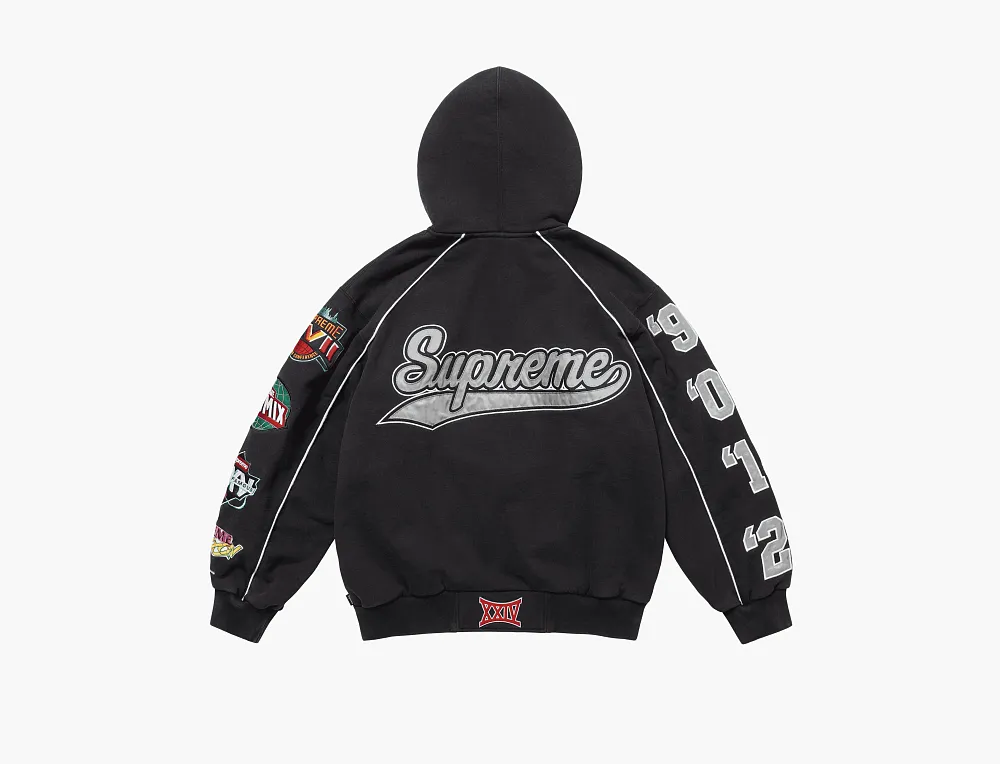 Supreme Playoffs Zip Up Hooded Sweatshirt Black
