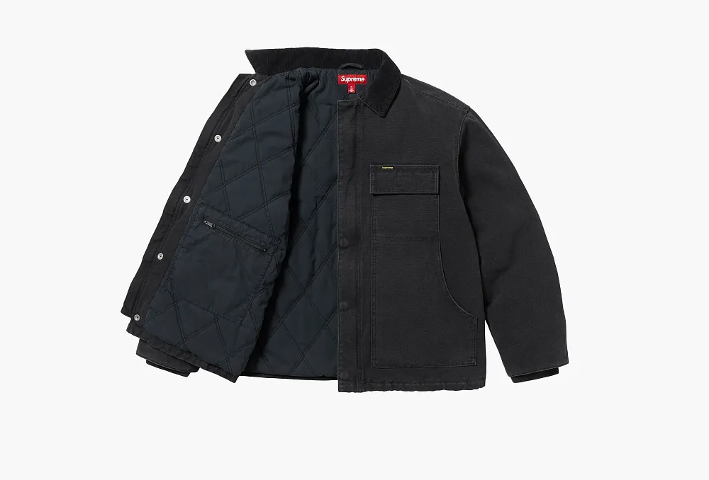 Supreme Old English Canvas Work Jacket Black