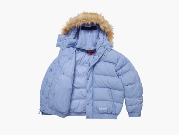 Supreme Facemask 700-Fill Down Puffer Jacket Light Blue 