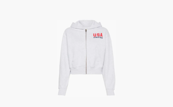 Sporty & Rich zip-up hoodie Light Gray 