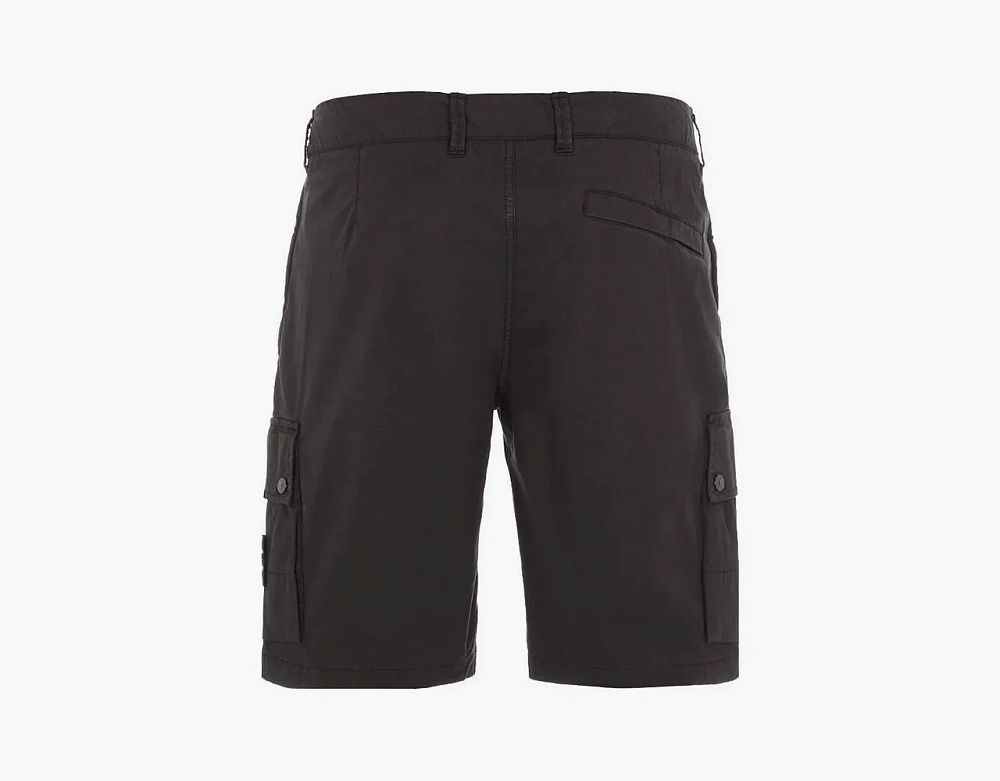 Stone Island Supima Cotton Cargo Shorts Black