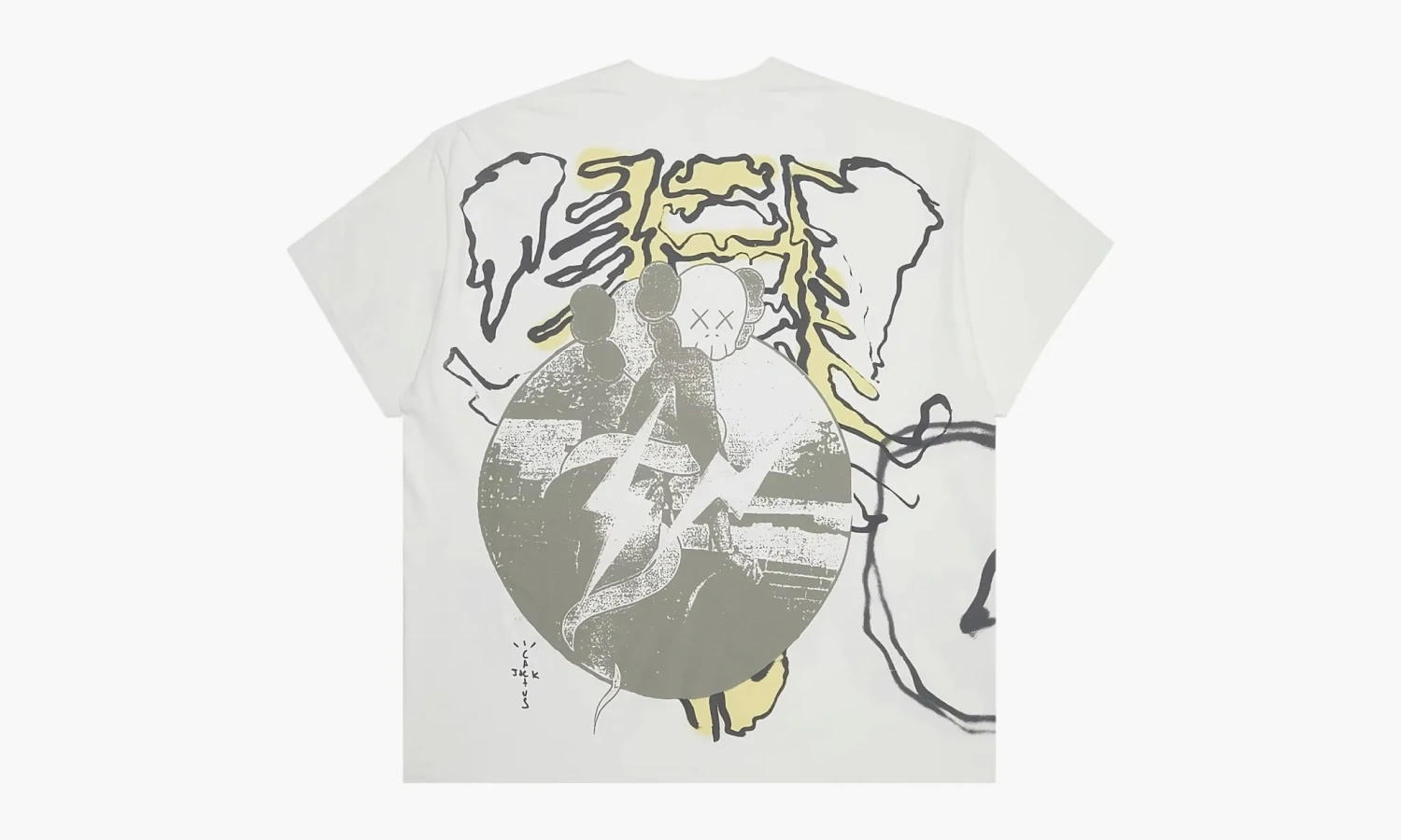 Travis Scott Cactus Jack X Kaws X Fragment Tee Aged Yellow 