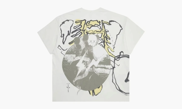 Travis Scott Cactus Jack X Kaws X Fragment Tee Aged Yellow  Travis Scott Cactus Jack X Kaws X Fragment Tee Aged Yellow