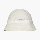 C.P. Company Logo Print Cotton Bucket Hat White