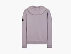 Stone Island Brushed Cotton Full Zip Hoodie Lavender