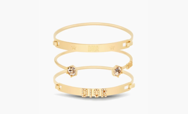 Dior Metal Crystal Bangles WMNS Gold  Dior Metal Crystal Bangles WMNS Gold