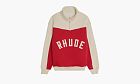 RHUDE Contrast Quarter Zip Varsity Jacket Red / Cream