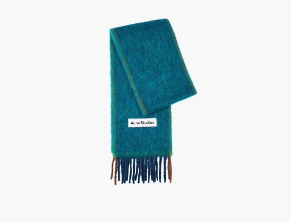 Acne Studios Wool Mohair Scarf Turquiose Blue  Acne Studios Wool Mohair Scarf Turquiose Blue