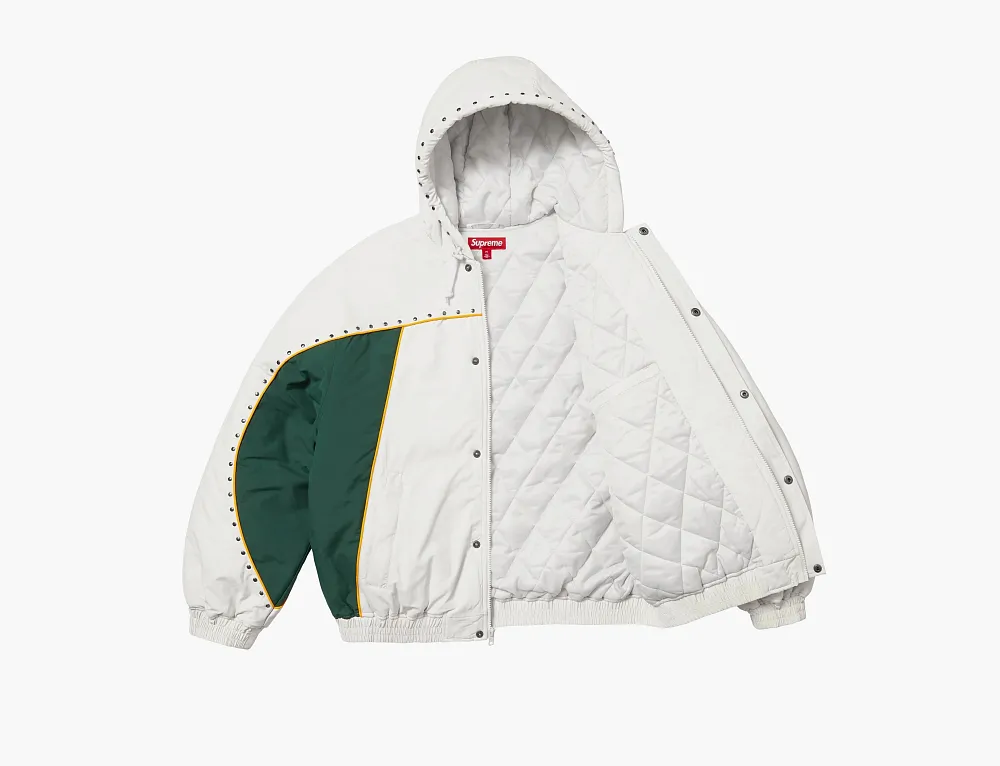 Supreme Studded Stadium Jacket White