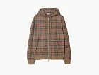 Burberry Check Cotton Blend Zip Hoodie  Nut