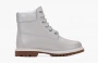 Timberland Heritage 6 Inch Waterproof Boots WMNS "Light Grey Full Grain With Silver Collar" 