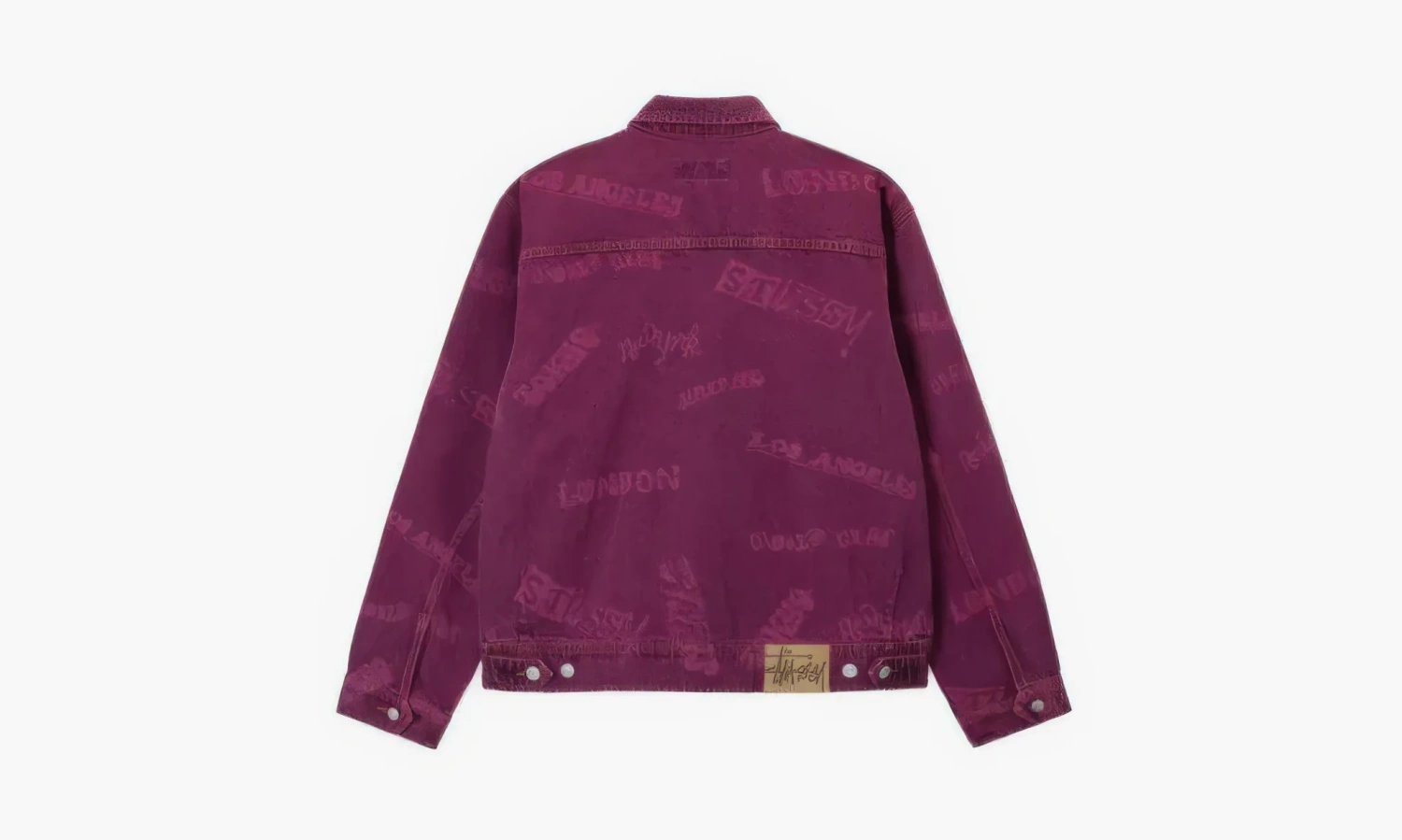 Stussy Worldwide Zip Work Jacket Burgundy 