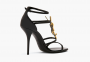 Saint Laurent Cassandra Sandals In Patent Leather "Noir" 