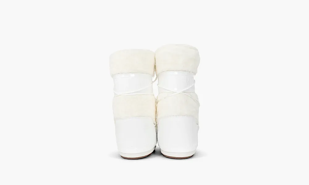 Moon Boot Icon Faux Fur White