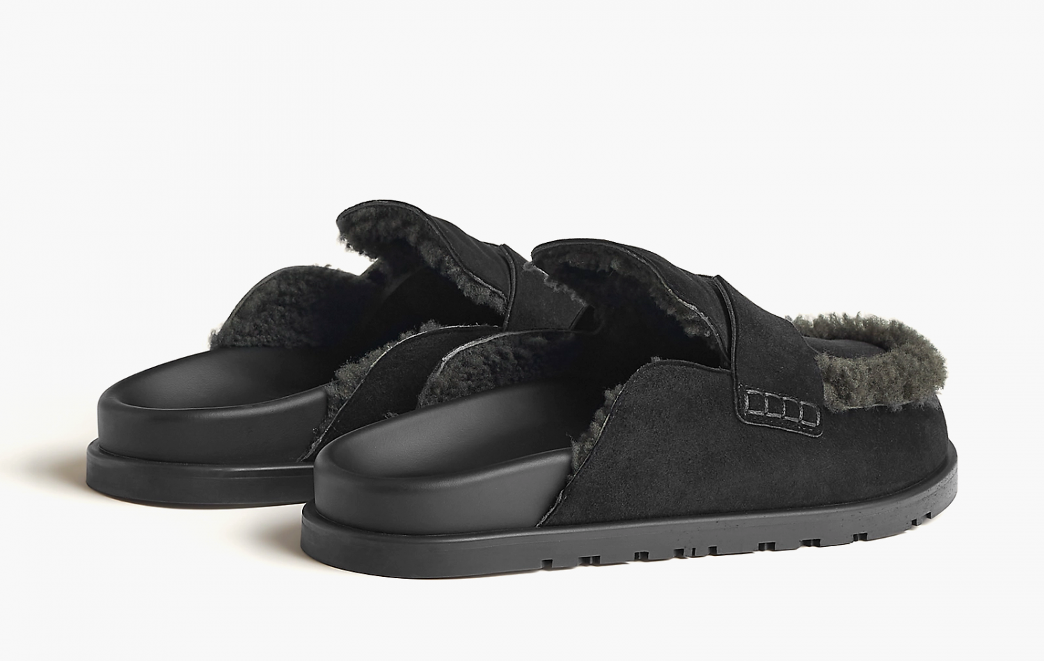 Hermes Go Mule "Noir / Anthracite" 