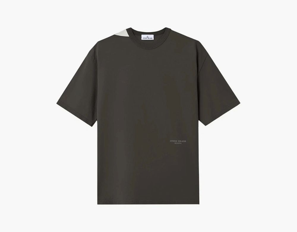 Stone Island Marina Combed Organic Cotton T-Shirt Lead Grey
