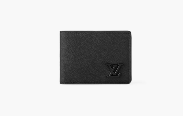 Louis Vuitton Matte Airgram Grained Calf Leather Multiple Wallet Black  Louis Vuitton Matte Airgram Grained Calf Leather Multiple Wallet Black