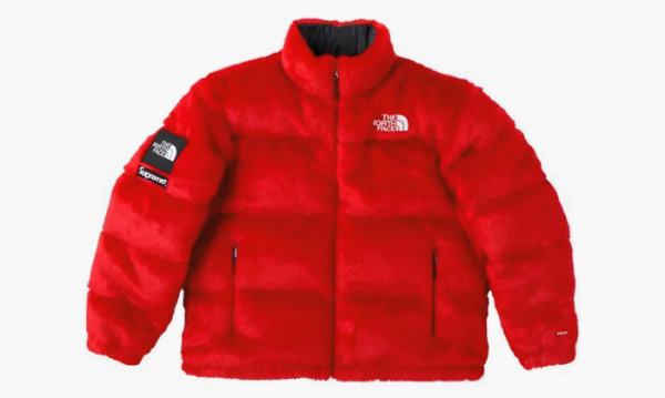 Supreme X The North Face Faux Faur Nuptse Jacket Red 