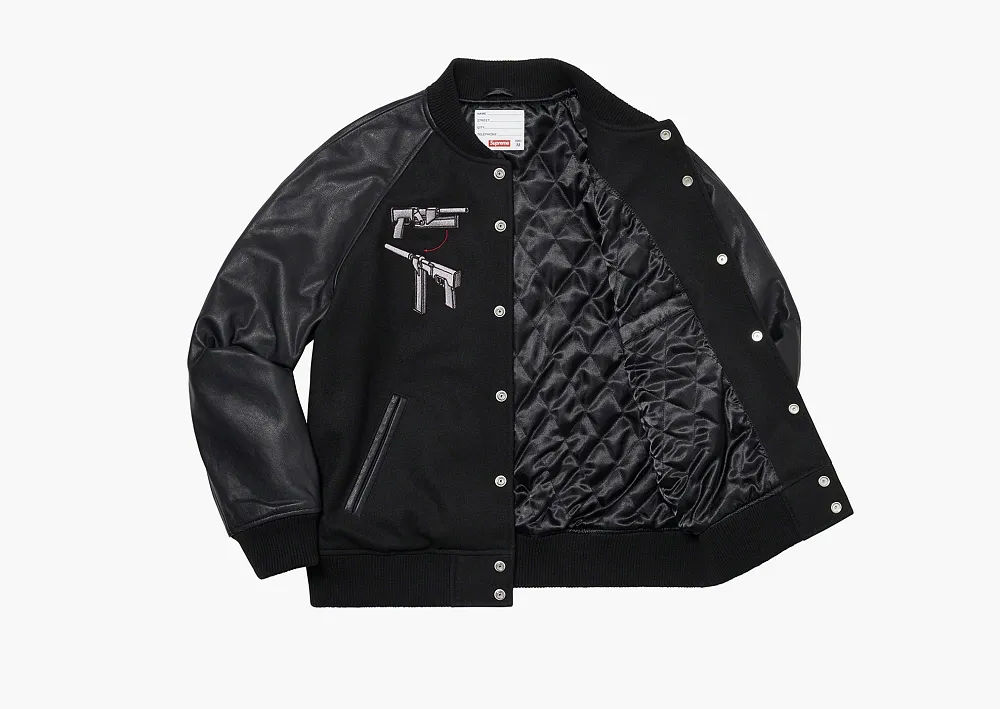 Supreme Aeon Flux Varsity Jacket Black
