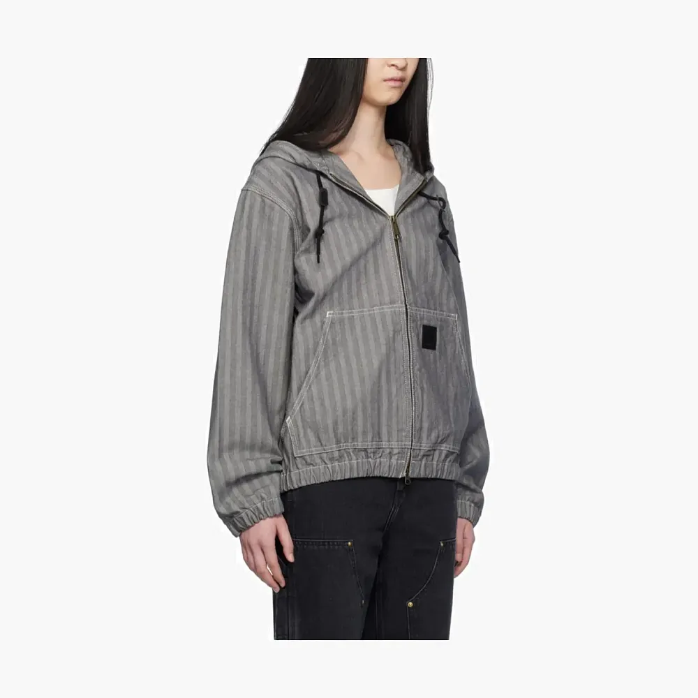 Carhartt WIP Menard Hooded Jacket Grey Herringbone