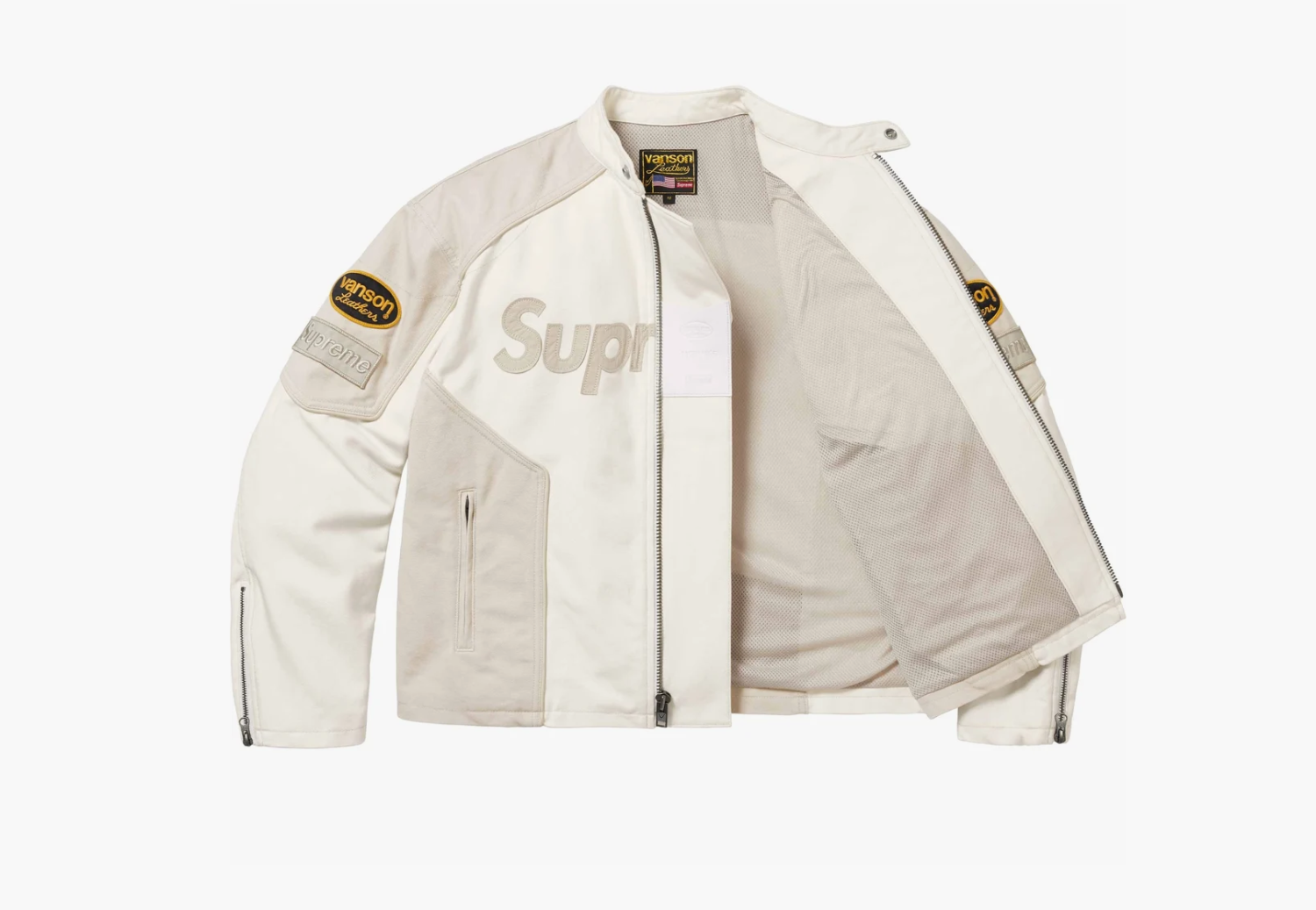 Supreme x Vanson Leathers x Cordura Cotton Jacket "White" 