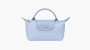 Longchamp Le Pliage Green Handle Pouch Sky Blue 