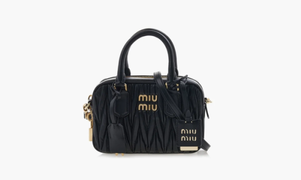 Miu Miu Matelassé Nappa Leather Arcadie Bag Black 