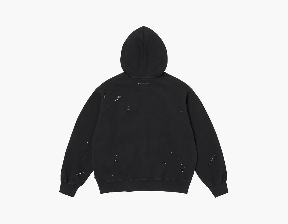 Supreme x MM6 Maison Margiela Box Zip Up Hooded Sweatshirt Black