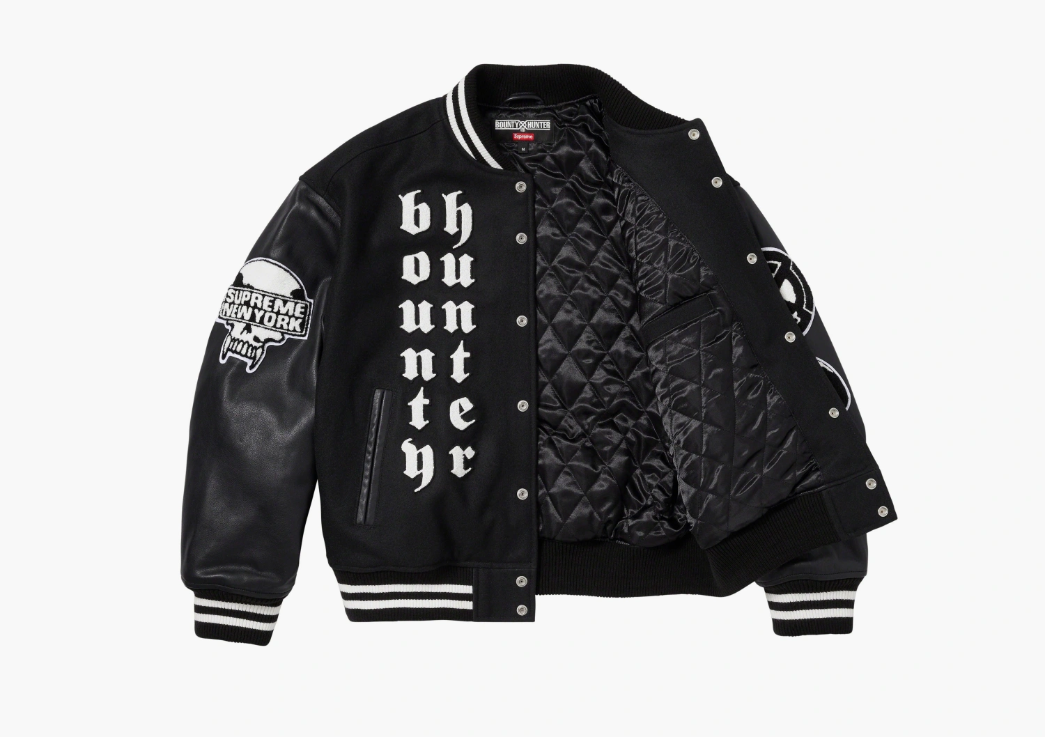 Supreme x Bounty Hunter Varsity Jacket Black  Supreme x Bounty Hunter Varsity Jacket Black