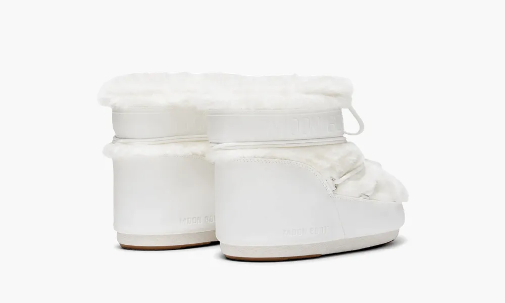 Moon Boot Icon Low Faux Fur White