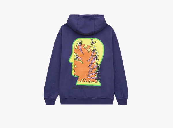Brain Dead Tongue Demon Hoodie Navy  Brain Dead Tongue Demon Hoodie Navy