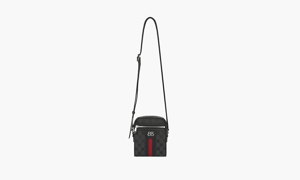 Gucci X Balenciaga The Hacker Project Shoulder Zip Bag Black
