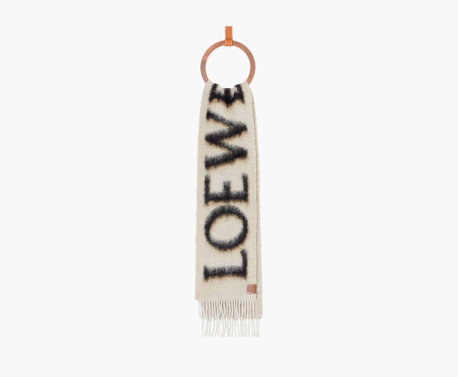 Loewe Scarf In Wool And Mohair "Camel/Black" 