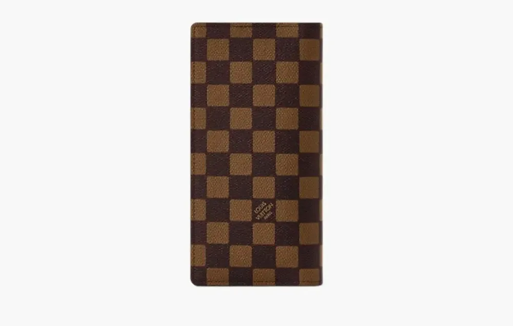  Louis Vuitton x Nigo Brazza Logo Graphic Print Plaid Damier Phriendship Coated Canvas Wallet Brown