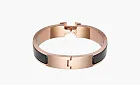 Hermes Clic H Narrow Bracelet, Noir, Rose Gold Plated