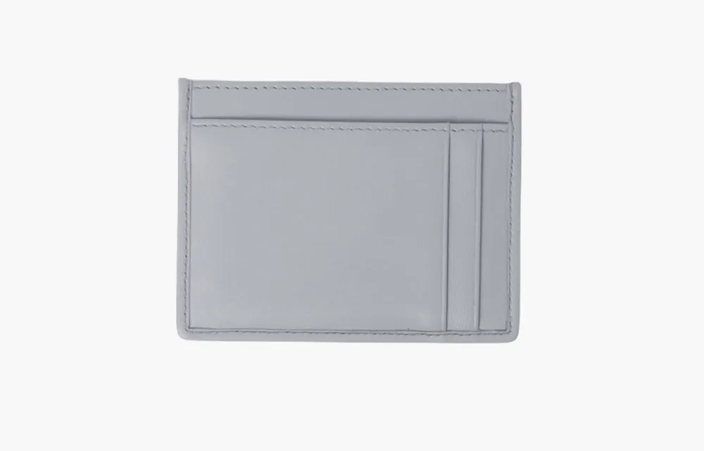 Miu Miu Matelassé Nappa Leather Card Holder Pearl Gray