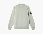 Stone Island Organic Cotton Fleece Crewneck Sweatshirt Sage Green