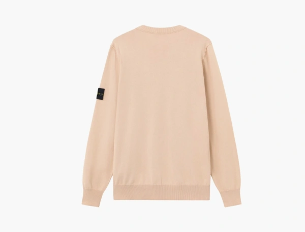 Stone Island Soft Organic Cotton Crewneck Sweater Plaster Pink 