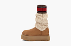 Wmns Classic Sweater Letter Boot 'Chestnut'