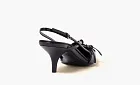Miu Miu Brushed Leather Slingbacks With Buckles Black