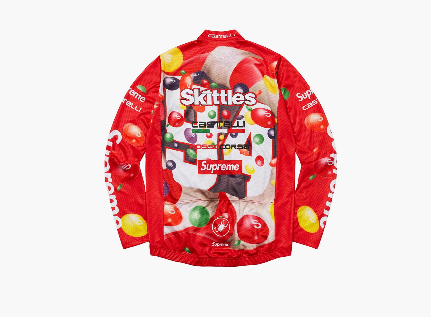 Supreme x Skittles x Castelli L/S Cycling Jersey Red 