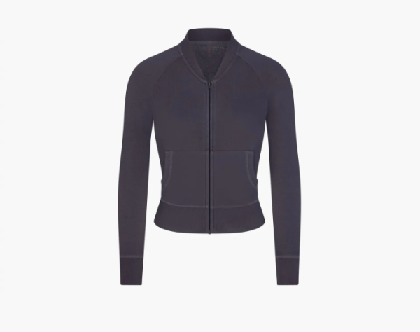 Skims Modal French Terry Shrunken Zip Up Ash 