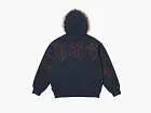Supreme Faux Fur Zip Up Hooded Sweatshirt Navy